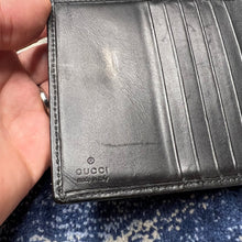 Load image into Gallery viewer, GUCCI GG TIGER HEAD CANVAS LEATHER BLACK COMPACT WALLET

